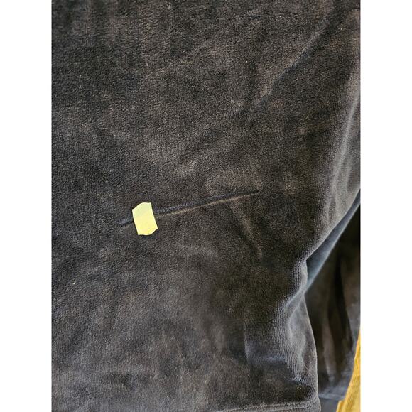 NWT (flaw) Suzie Kondi Keshni Long Sleeve Velour Navy crop sweater lounge small - Picture 5 of 8